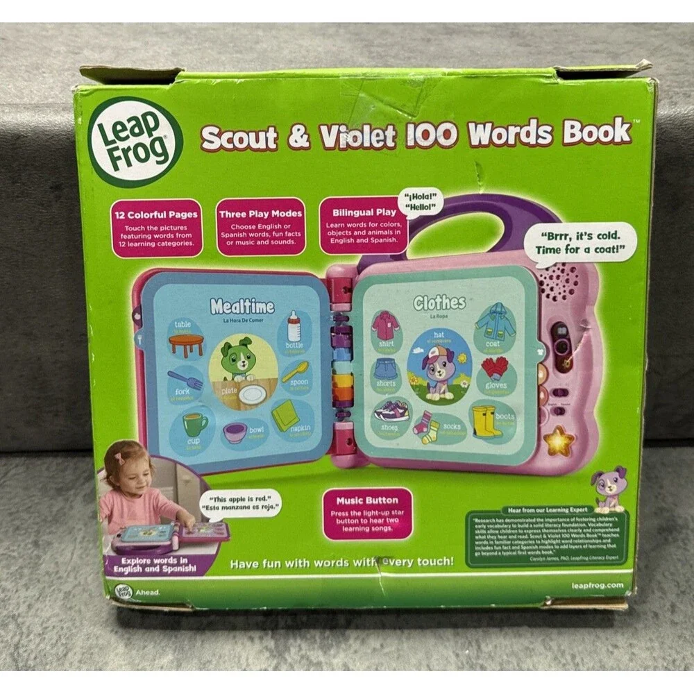 LeapFrog Scout and Violet 100 Words Book ,Early Vocabulary,Colors
